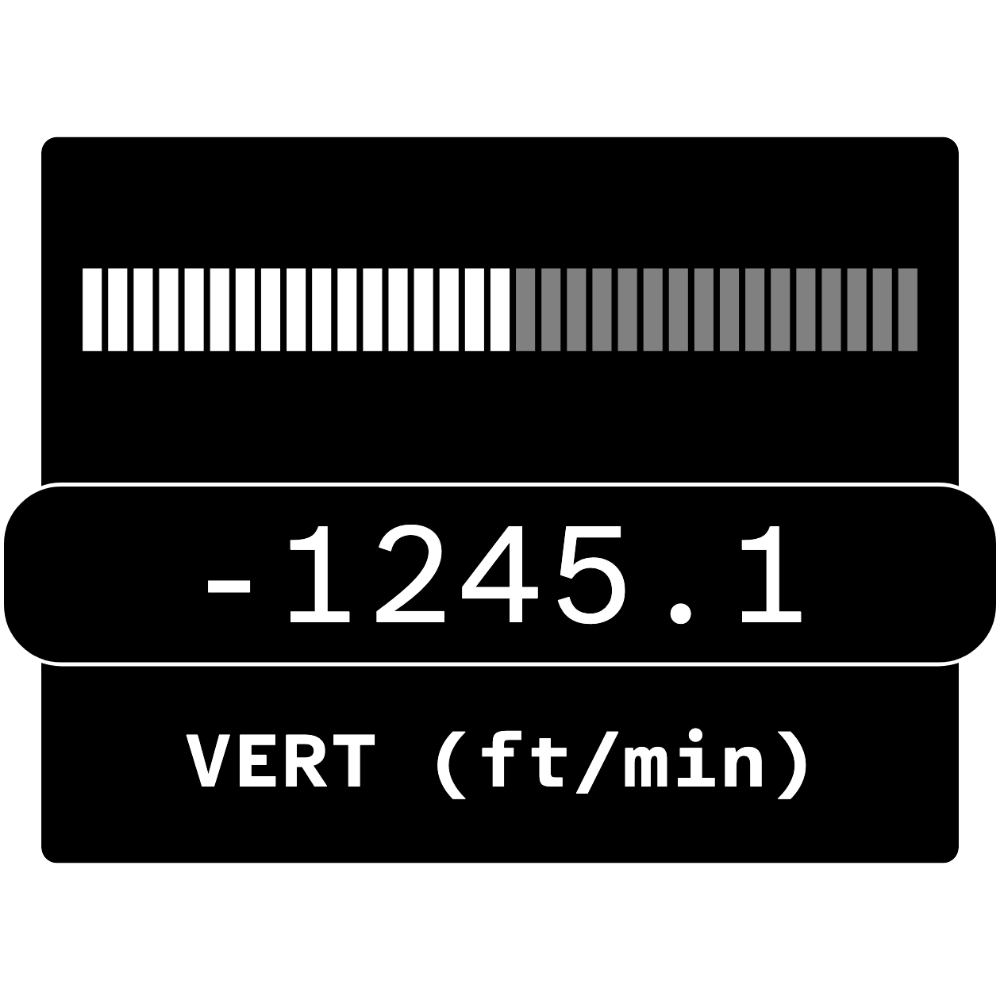 Black Diamond Vertical Speed (Imperial) telemetry overlay preview