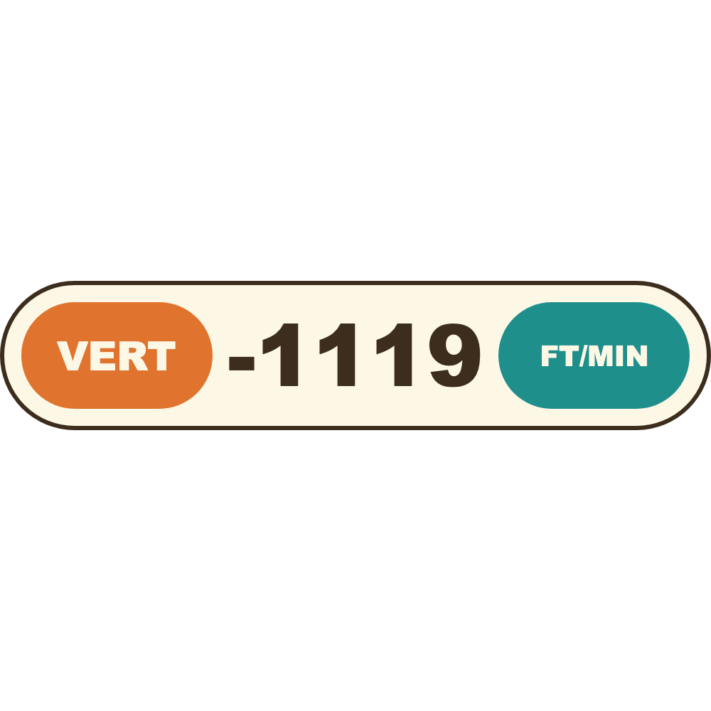 Swell Vertical Speed Text Strip (Imperial) telemetry overlay preview